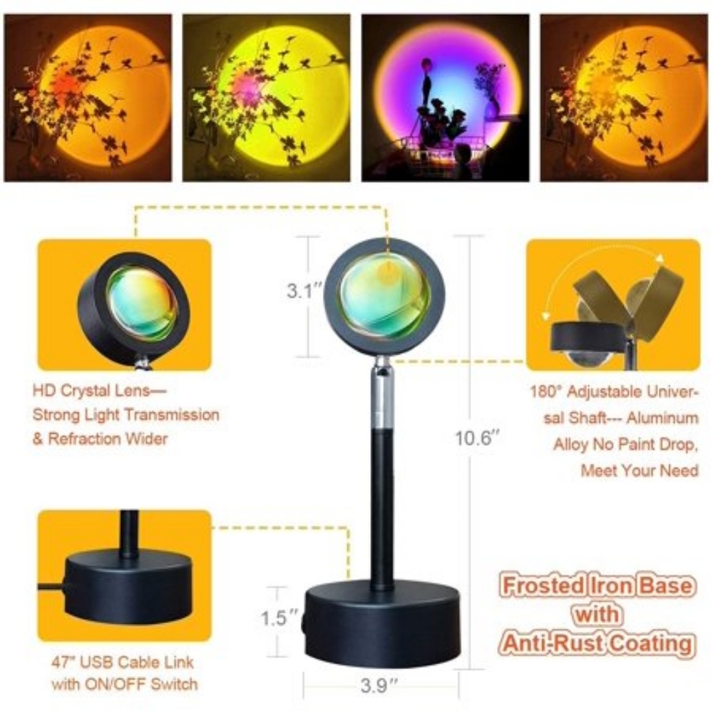 Sunset Lamp RGB Projection with Remote Control Atmosphere Lamp Backgound Deco